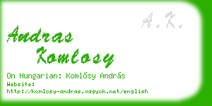 andras komlosy business card